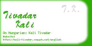 tivadar kali business card